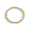 7mm mixed metal stretch bracelet on white background