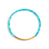 A turquoise gemstone bracelet with a 14k gold-filled paperclip accent