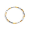 4mm mixed metal stretch bracelet on white background