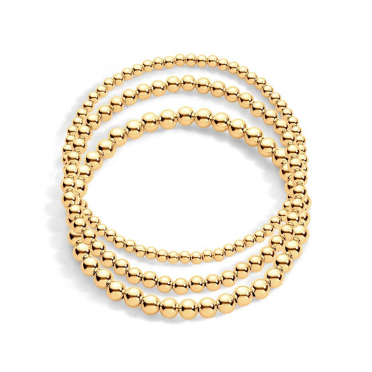 3 gold filled beaded bracelets