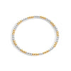 3mm mixed metal stretch bracelet on white background