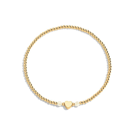 14K gold-filled bracelet with citrine gemstones and heart accent