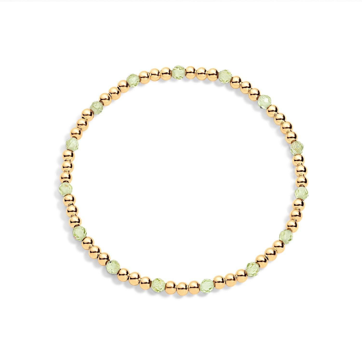 14K gold-filled beaded bracelet with citrine gemstones