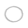 4mm sterling silver beaded stretch bracelet on white background