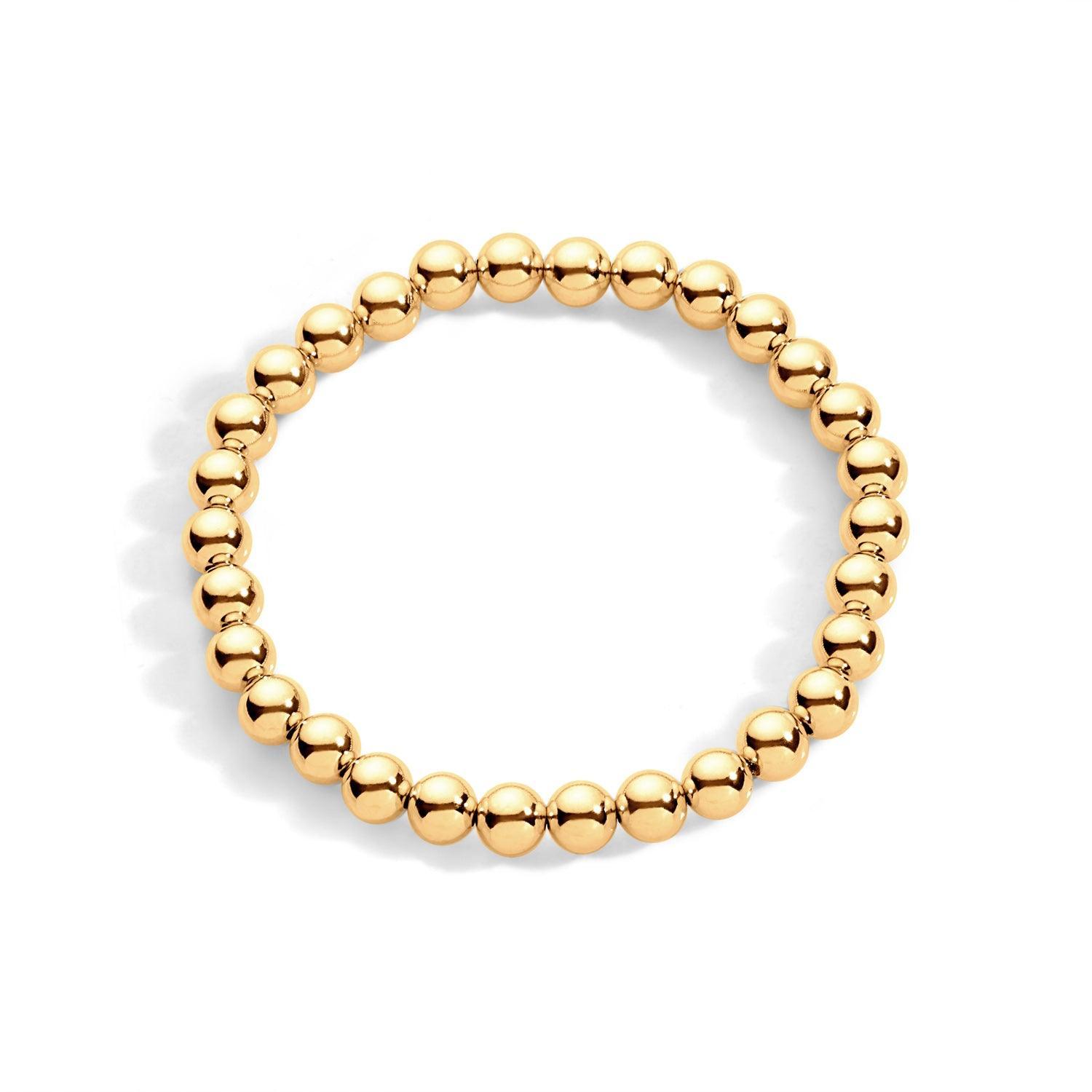 6mm gold filled beaded bracelet