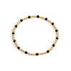 14K gold-filled beaded bracelet with black spinel gemstones