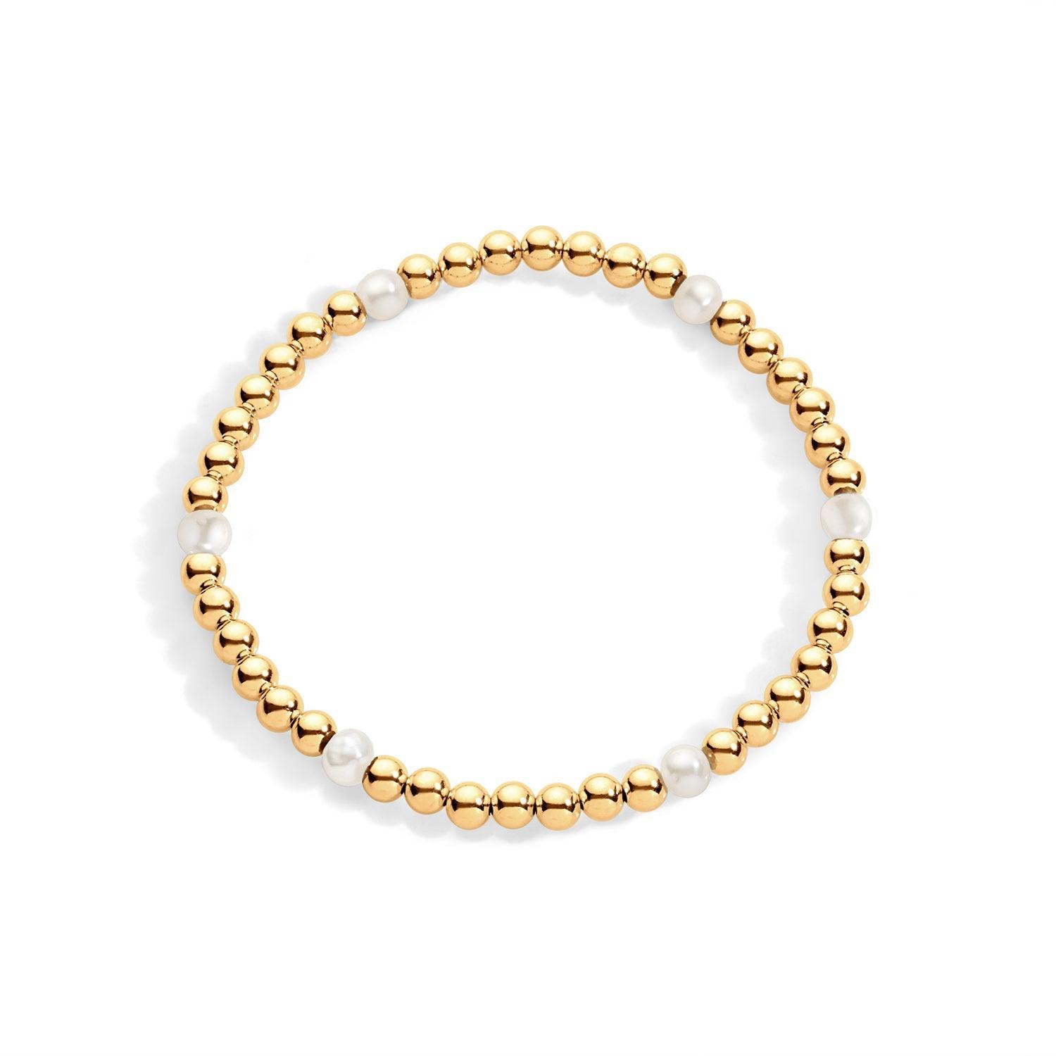 Gold filled beaded bracelet and pearls