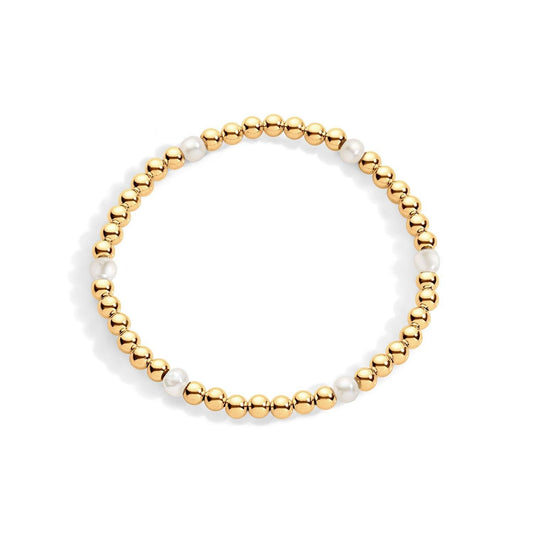 Gold filled beaded bracelet and pearls