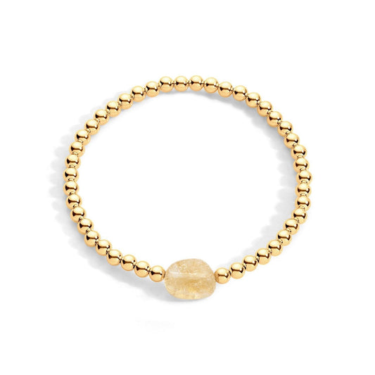 14K gold-filled beaded bracelet with citrine gemstones