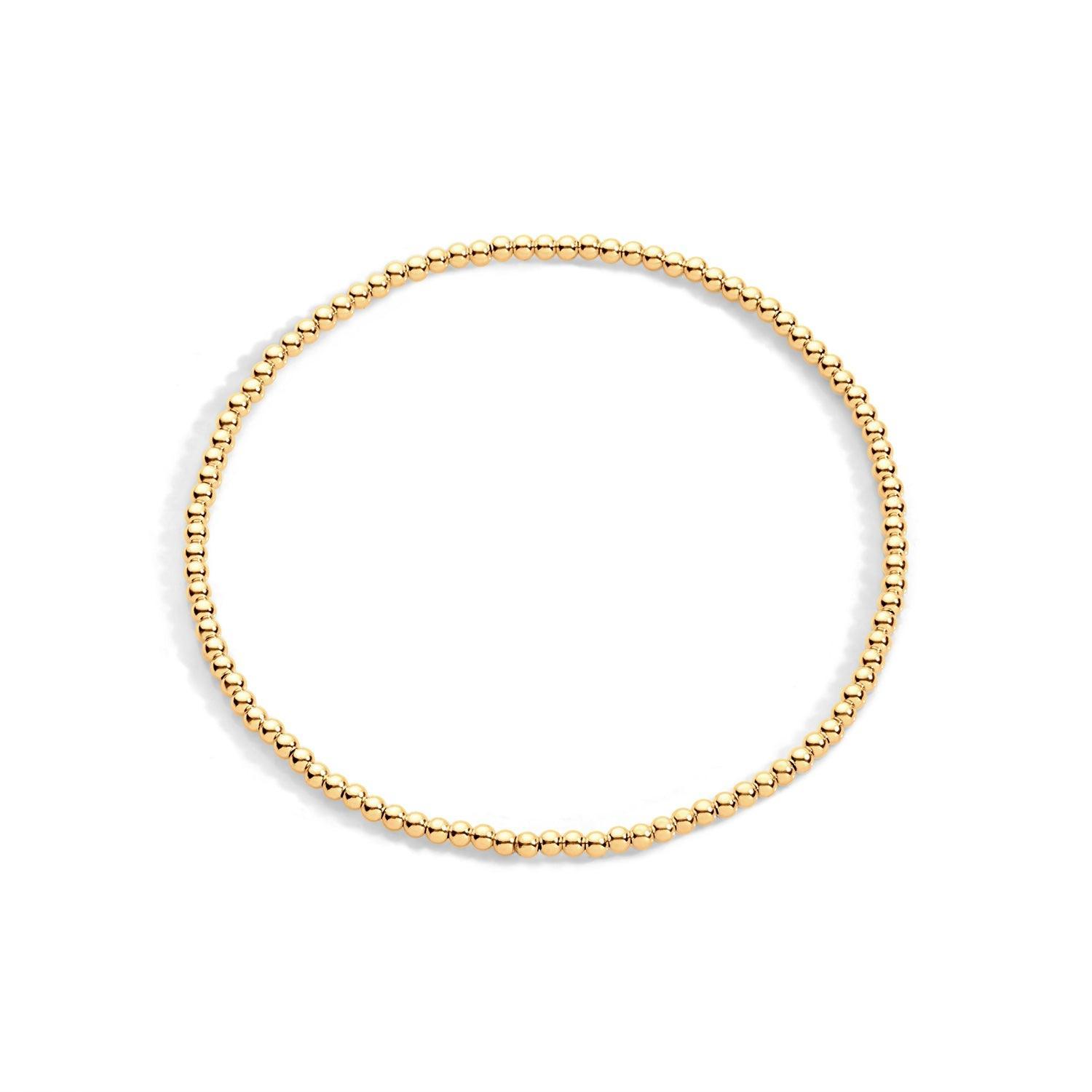 2mm gold filled beaded bracelet