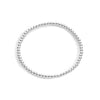 3mm sterling silver beaded stretch bracelet on white background