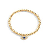 Gold filled beaded bracelet with evil eye charm