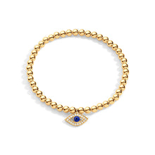 Load image into Gallery viewer, Gold Filled Bracelet with Evil Eye Charm
