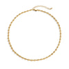 Gold chain necklace on a white background