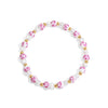 Bracelet with pink and gold beads on a white background