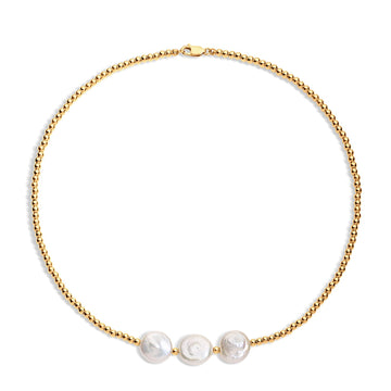 Maya Coin Pearl Necklace