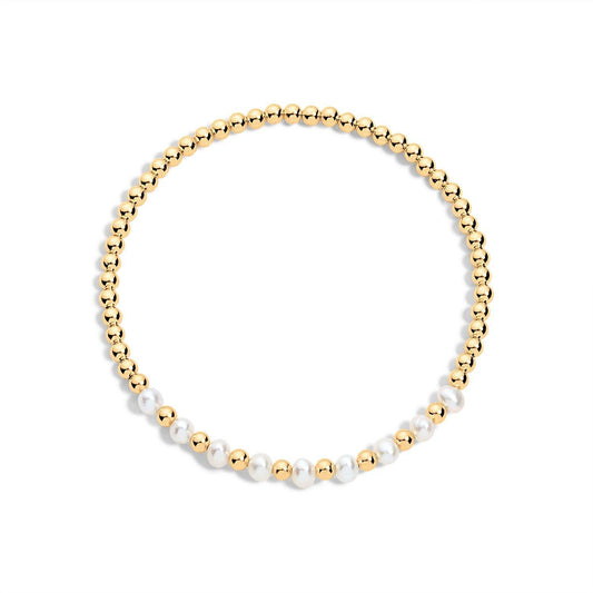 gold-filled beaded bracelet with pearls