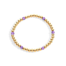 Load image into Gallery viewer, Morgan Gold Filled Gemstone Pattern Bracelet
