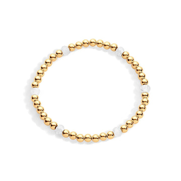 Gold filled beaded bracelet and moonstone gemstones

