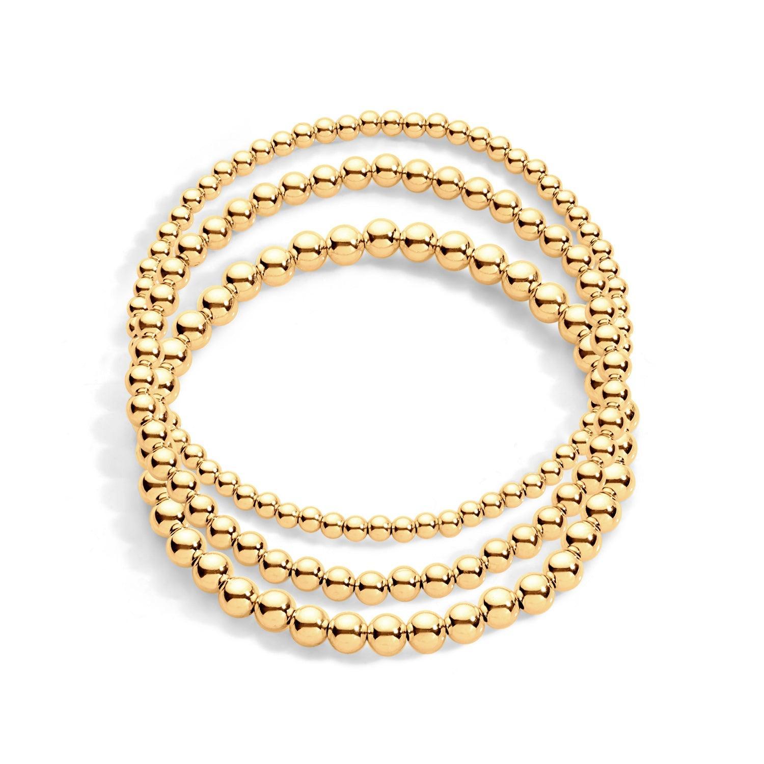 3 gold filled beaded bracelets