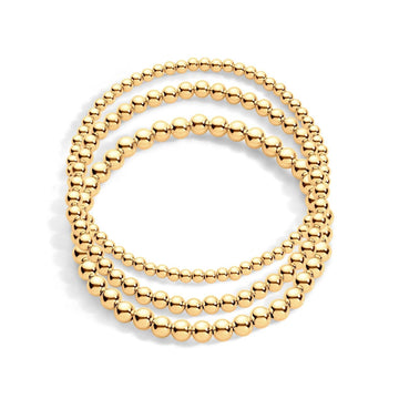 3 gold filled beaded bracelets