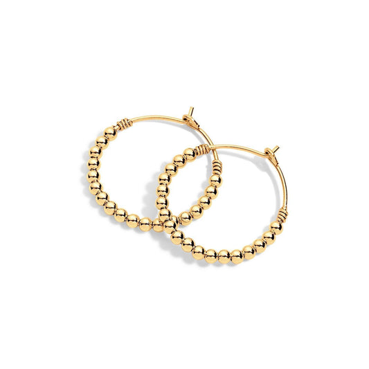 Gold Filled beaded hoop earrings