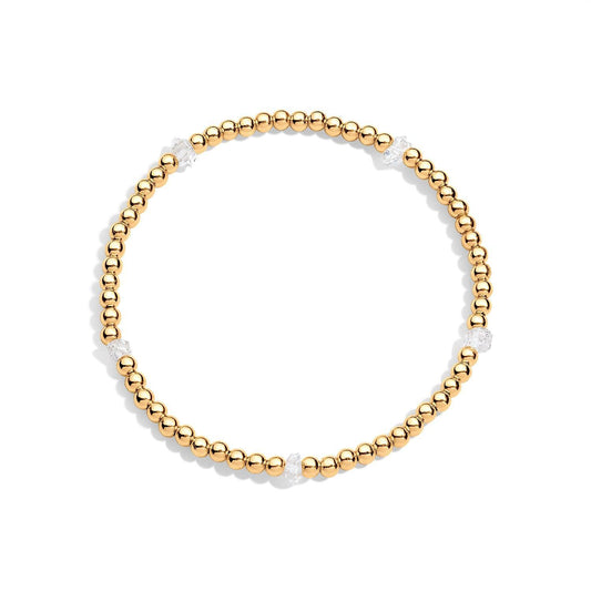 Gold filled beaded bracelet with herkimer diamonds