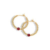 Gold Filled beaded earrings with garnet gemstone