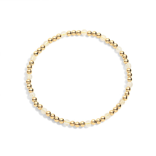 14K gold-filled beaded bracelet with citirine gemstones