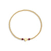 Gold filled bracelet with 2 dark red gemstones