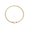 Gold filled bracelet with 2 pink tourmaline gemstones
