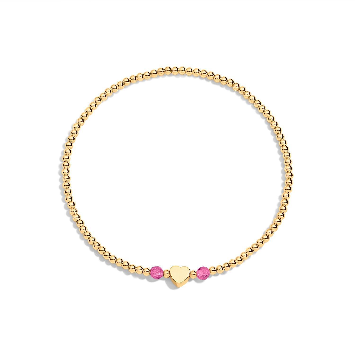 Gold filled bracelet with 2 pink tourmaline gemstones
