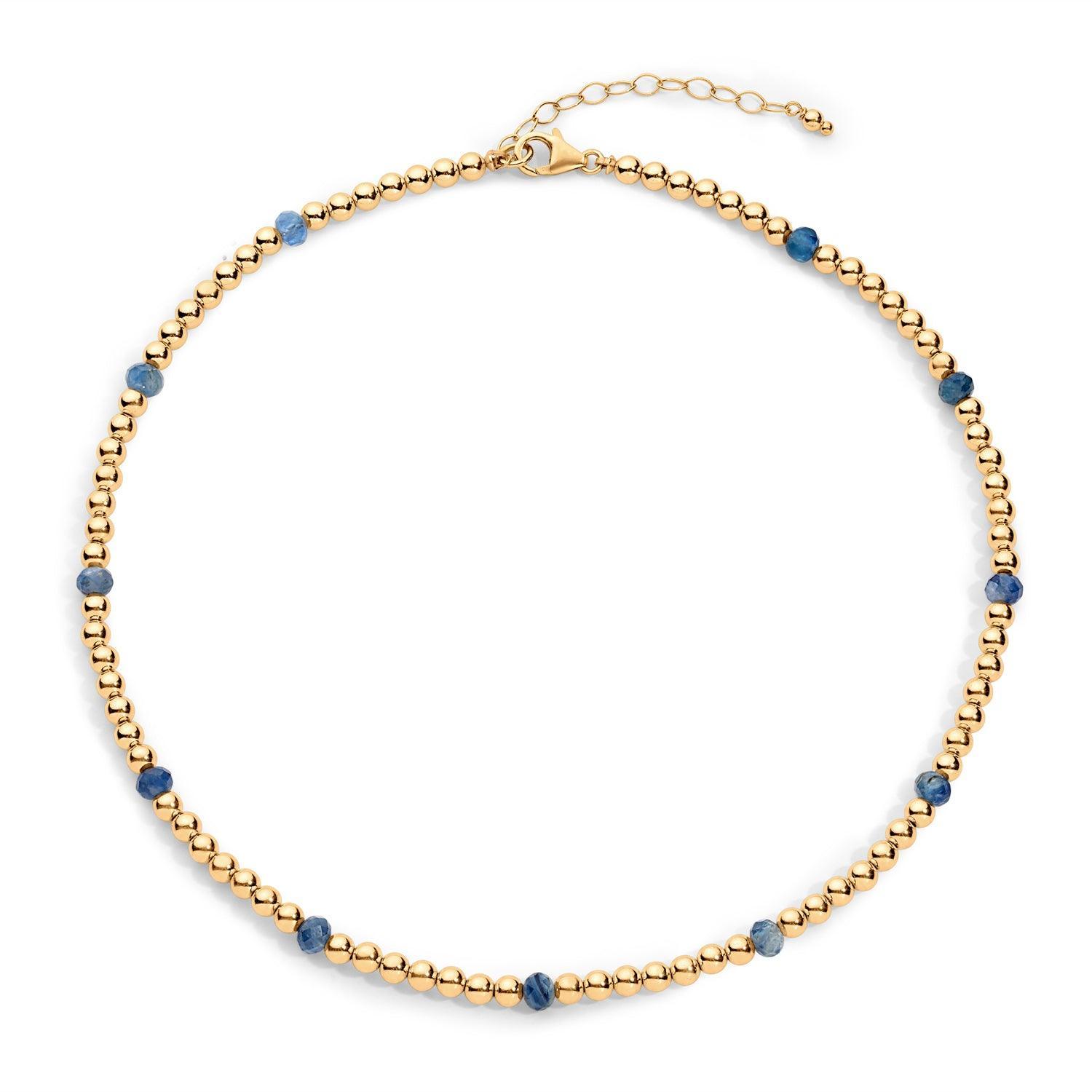 Gold Filled beaded necklace with kyanite gemstones