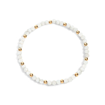 Moonstone gemstone bracelet with gold-filled accents.