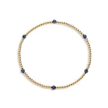 Gold filled beaded bracelet and sapphire gemstones