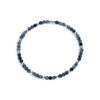 Sterling silver beaded bracelet with sapphire gemstones