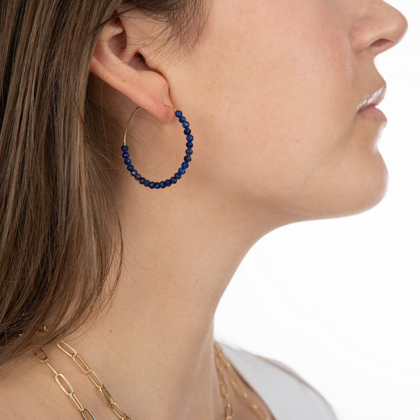 Izzy Gemstone Hoop Earrings