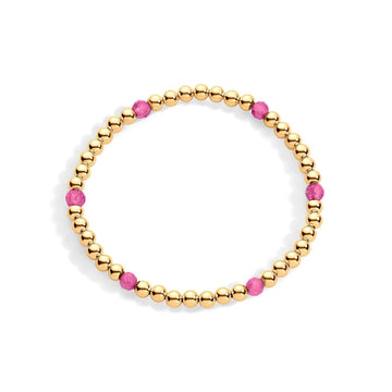 Gold filled beaded bracelet with pink tourmaline gemstones