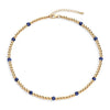 Gold filled beaded necklace with lapis gemstones